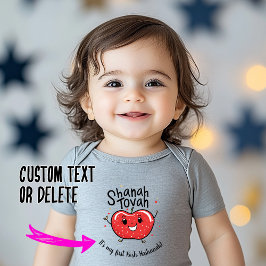 🍎 Happy Apple mit benutzerdefiniertem Text Baby Strampler