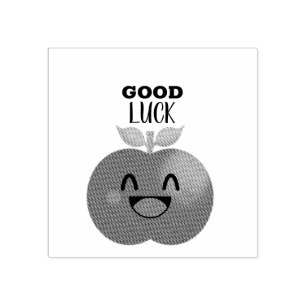 Happy Apple Smile Motivation Viel Glück Gummistempel