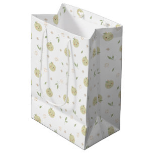 Happy Apples Muster - Geschenktasche Mittlere Geschenktüte