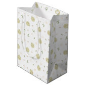 Happy Apples Muster - Geschenktasche Mittlere Geschenktüte (Rückseite Schrägansicht)