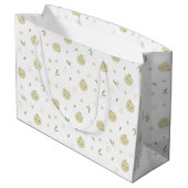 Happy Apples Muster - Große Geschenktasche Geschenktüte (Rückseite Schrägansicht)