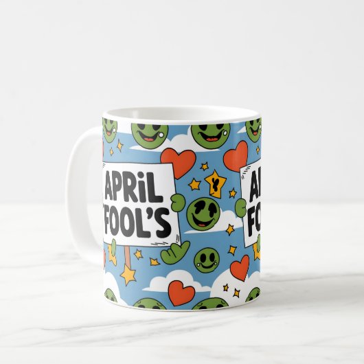 Happy April Fool's Day Gift Idee Kaffeetasse (Vorderseite Links)