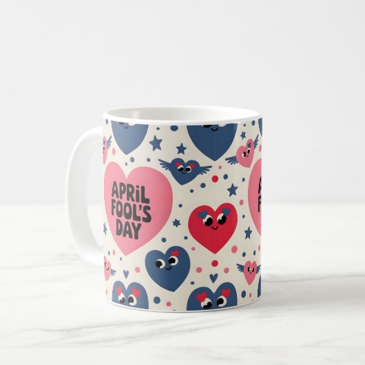 Happy April Fool's Day Gift Idee Kaffeetasse (Vorderseite Links)