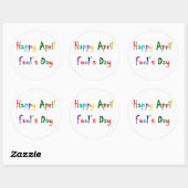 Happy April Fool's Day Round Glossy Sticker (Blatt)
