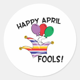 Happy April Fools Runder Aufkleber