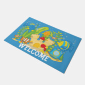 Happy Aquarium Fish Fußmatte (Schrägansicht)