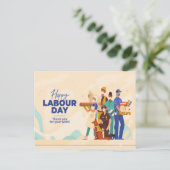 HAPPY ARBEITTAG ILLUSTRATION DESIGN Postkarte (Stehend Vorderseite)