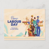 HAPPY ARBEITTAG ILLUSTRATION DESIGN Postkarte (Vorderseite)