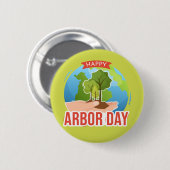 Happy Arbor Day Button (Vorne & Hinten)