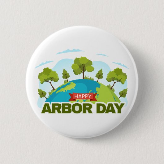 Happy Arbor Day Button (Vorderseite)