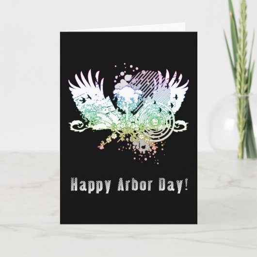 Happy Arbor Day Hi-Fi-Baum Karte (Vorderseite)