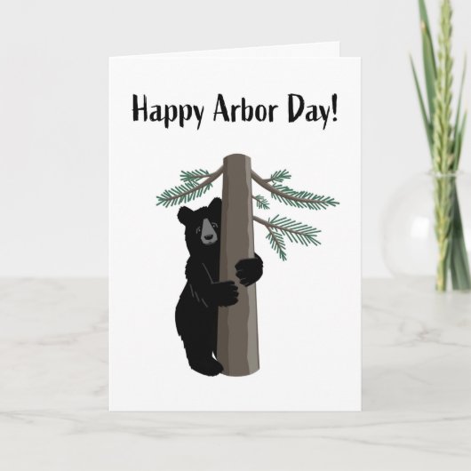 Happy Arbor Day Niedlich Black Bar Treger Karte (Vorderseite)