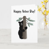 Happy Arbor Day Niedlich Black Bar Treger Karte (Gelbe Blume)