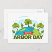 Happy Arbor Day Postkarte (Vorne/Hinten)
