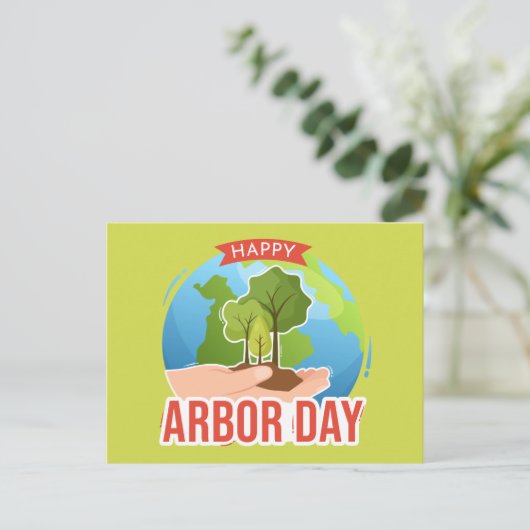Happy Arbor Day Postkarte (Stehend Vorderseite)