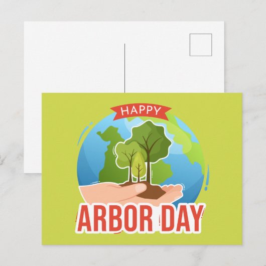 Happy Arbor Day Postkarte (Vorne/Hinten)