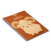 Happy Aries Ram Niedlich Zodiac Notebook Notizblock (Rechte Seite)