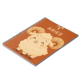 Happy Aries Ram Niedlich Zodiac Notebook Notizblock (Linke Seite)