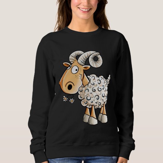 Happy Aries Sheep Zodiac Sign For Aries Sweatshirt (Vorderseite)