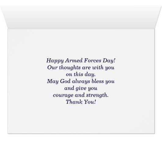 Happy Armed Forces Day Custom Grußkarten (Innenansicht Horizontal (Unten))
