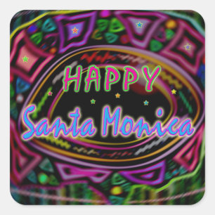 Happy Art: Aufkleber "Happy Santa Monica"