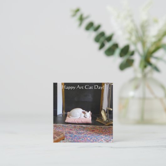 Happy Art Cat Day! Mitteilungskarte (Stehend Vorderseite)