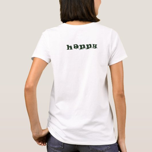 HAPPY Art Malerei mit halb abstrakten Rose T-Shirt (Rückseite)