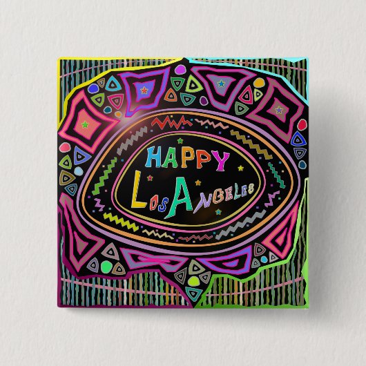 Happy Art: Schaltfläche "Happy Los Angeles" Button (Vorderseite)