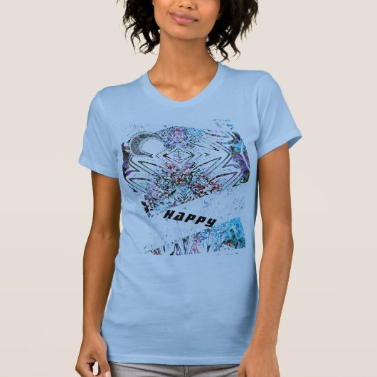HAPPY Art T - Shirt ein Mond und moderne Muster (Vorderseite)