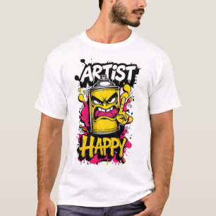 "Happy Artist" - Graffiti Punk Spray Can Illustrat T-Shirt