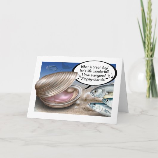 Happy as a Clam Birthday Card Karte (Vorderseite)