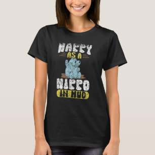 Happy as a Hippo Im Mud Niedlich Hippos Hippopotam T-Shirt