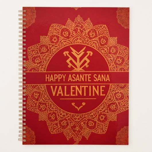 Happy Asante Sana Valentine's Day 2026  Red & Gold Planer (Vorderseite)