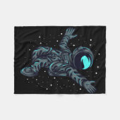 Happy Astronaut Fleecedecke (Vorderseite (Horizontal))