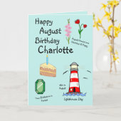 Happy August Geburtstagskarte Karte (Gelbe Blume)