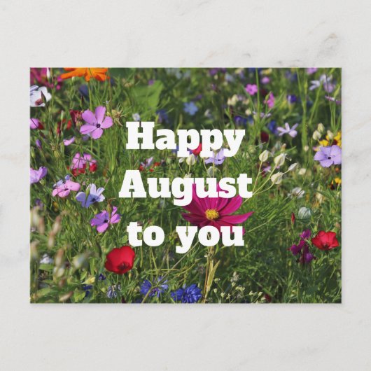Happy August Postcard Postkarte (Vorderseite)