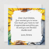 Happy Auntie's Day | Hinweis zur Tante Karte (Rückseite)