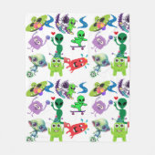 Happy Außerirdischen Rockin' Fleecedecke (Vorderseite)