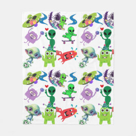 Happy Außerirdischen Rockin' Fleecedecke