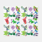 Happy Außerirdischen Rockin' Fleecedecke (Vorderseite (Horizontal))