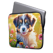 Happy Aussie Puppy Design Laptopschutzhülle (Vorderseite Links)
