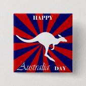 Happy Australia Day Australian Kangaroo Button (Vorderseite)