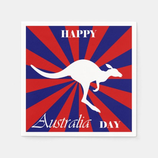 Happy Australia Day Australian Kangaroo Serviette (Vorderseite)