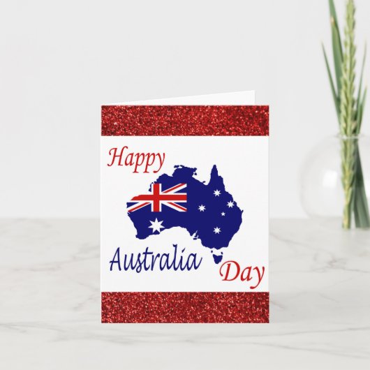Happy Australia Day Australian Map Flag Karte (Vorderseite)