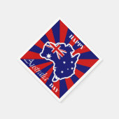 Happy Australia Day Australian Map Flag Serviette (Ecke)