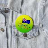 Happy Australia Day Flag Green Gold Abzeichen Button (Beispiel)
