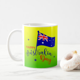 Happy Australia Day Flag Green Gold Kaffeetasse
