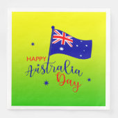 Happy Australia Day Flag Green Gold Large Serviette (Vorderseite)