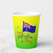 Happy Australia Day Flag Green Gold Pappbecher (Vorderseite)