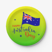 Happy Australia Day Flag Green Gold Small 7" Pappteller (Vorderseite)